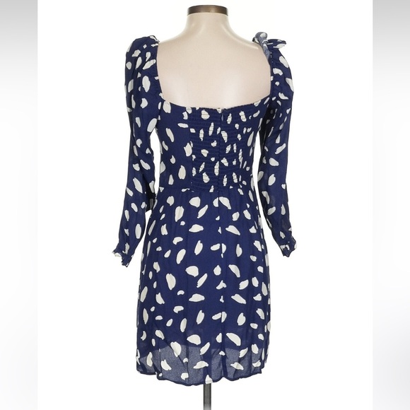 Reformation Milkmaid Cammi Wrap Splatter Mini Dress Size 4 - Picture 7 of 8